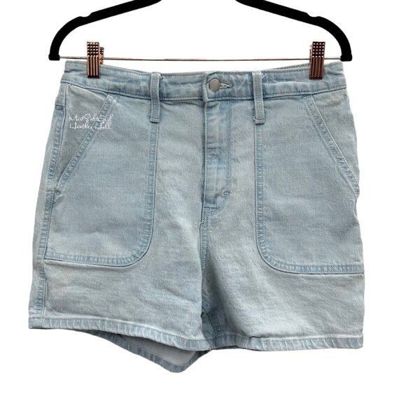 Universal Thread Ultra Highest Rise Midi Light Wash Shorts Size 30 - Picture 1 of 4